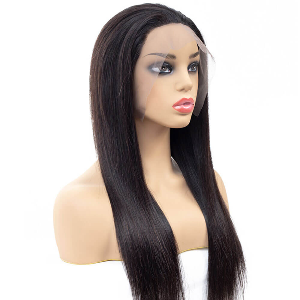 13*4 Natural Color Lace Front Handwoven Human Remy Hair Straight Wig