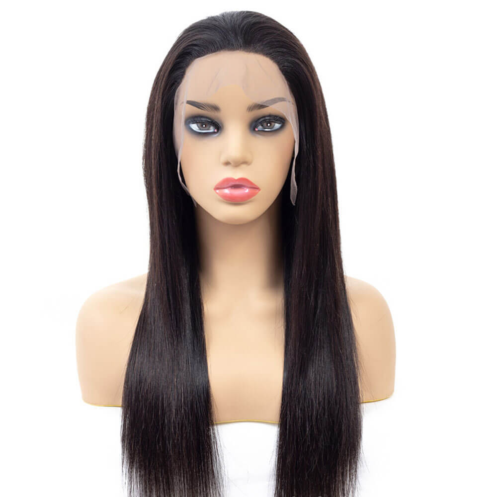 13*4 Natural Color Lace Front Handwoven Human Remy Hair Straight Wig