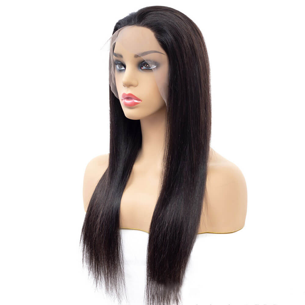 13*4 Natural Color Lace Front Handwoven Human Remy Hair Straight Wig