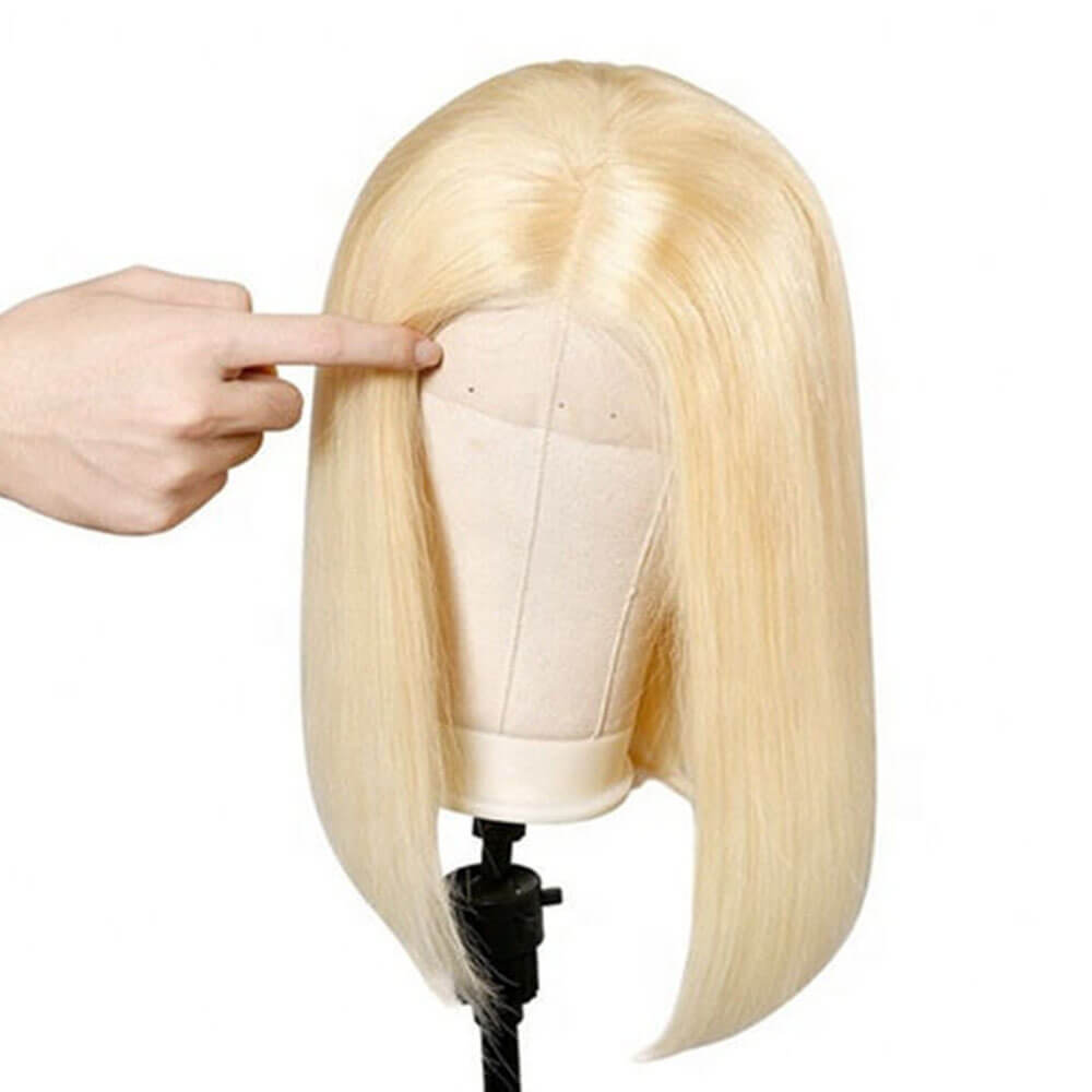 Lace Front Handwoven Blonde Human Hair Bob Wig