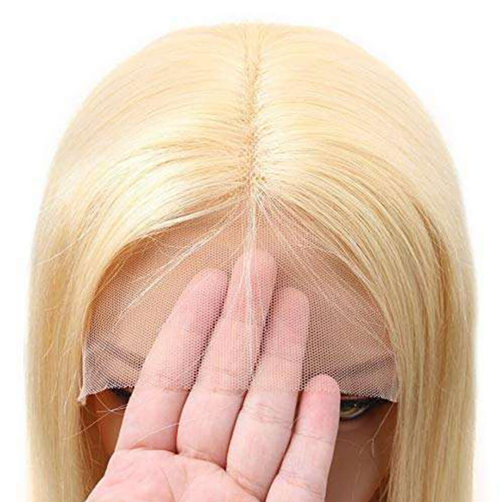 Lace Front Handwoven Blonde Human Hair Bob Wig