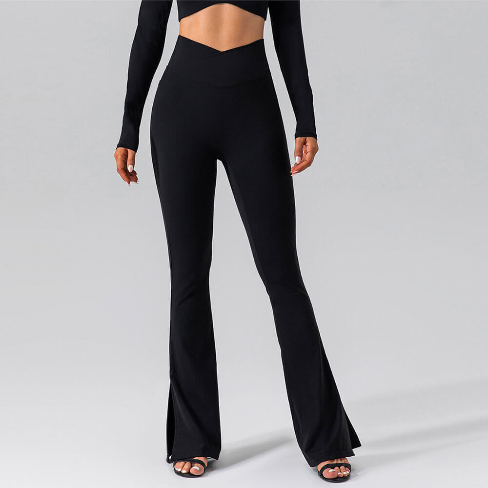 V-Waist Split Flared Leg Slimming Yoga Pant