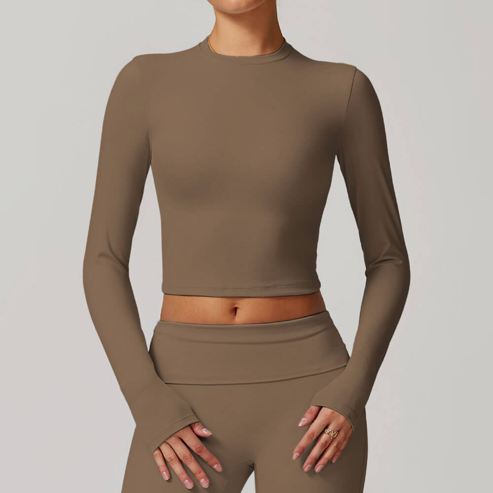 Round Neck Long Sleeve Fitting Top