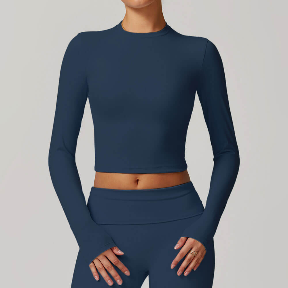 Round Neck Long Sleeve Fitting Top