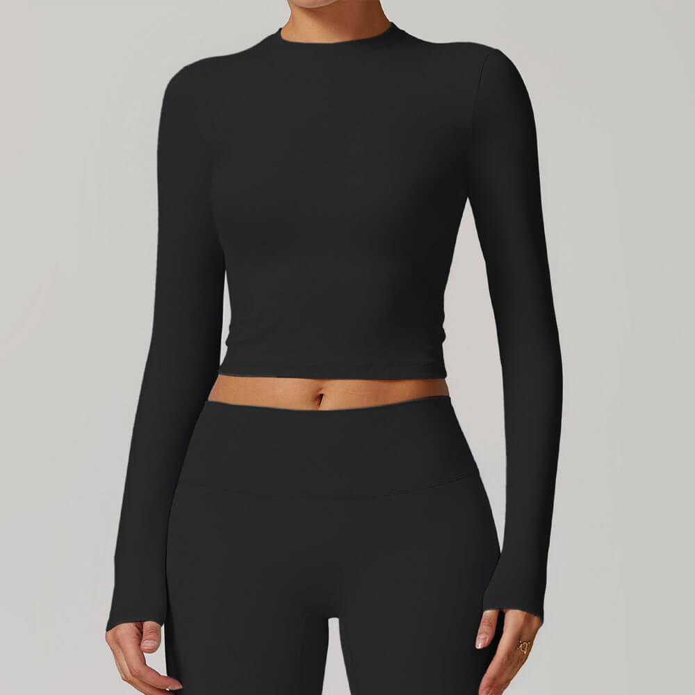 Round Neck Long Sleeve Fitting Top